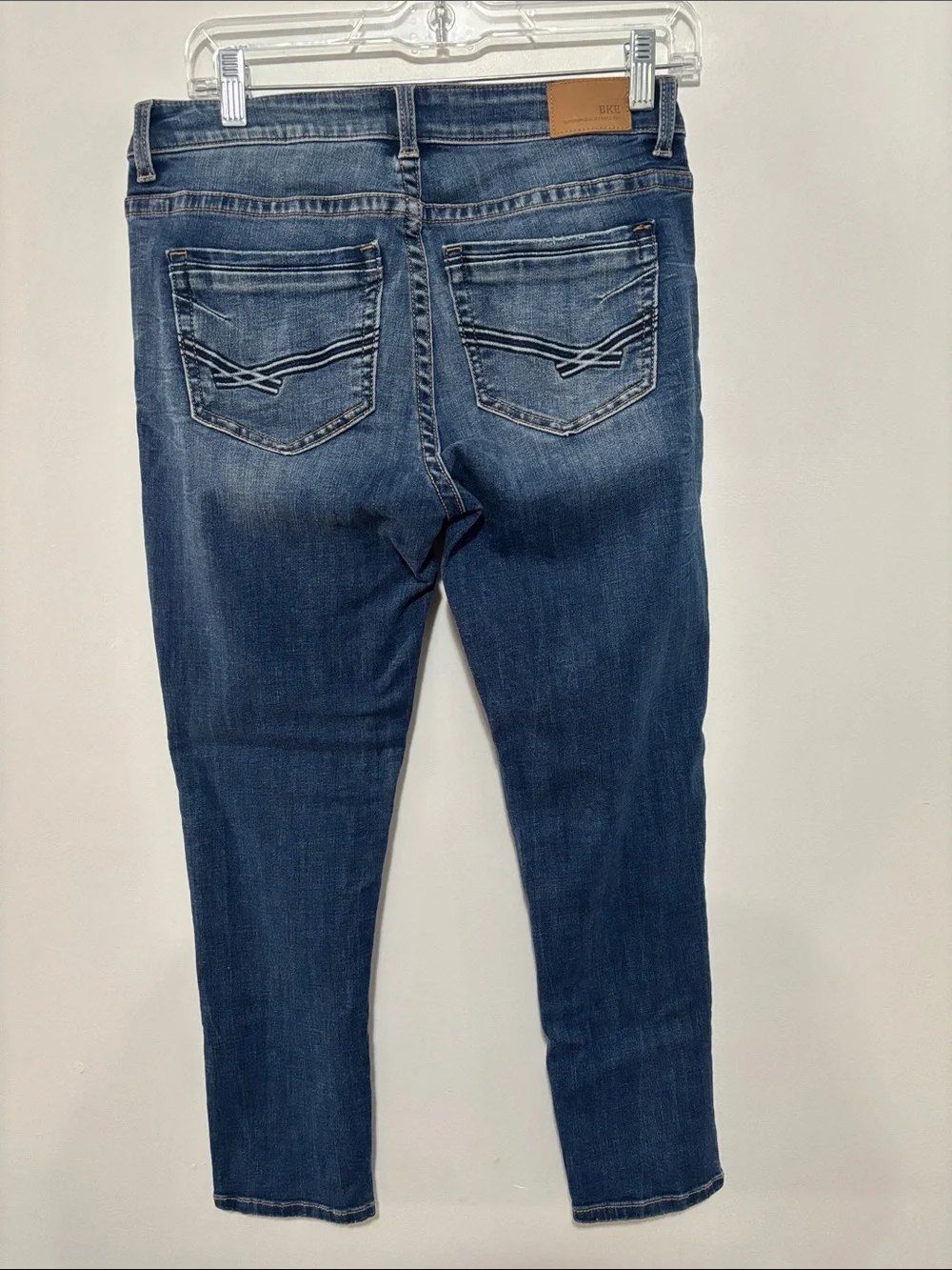 BKE Payton Mid Rise Ankle Skinny Jeans Distressed Medium Wash Size 27 x 25